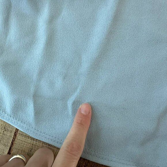 Light Blue Skater Skirt With Bow Accent Elastic Waistband Sensational Collection - Picture 4 of 8